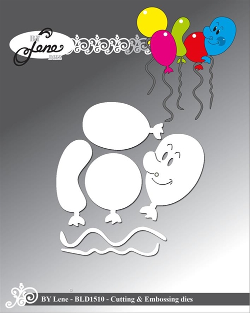 By Lene dies Happy balloon Smiley ballon 3,1x4,2cm